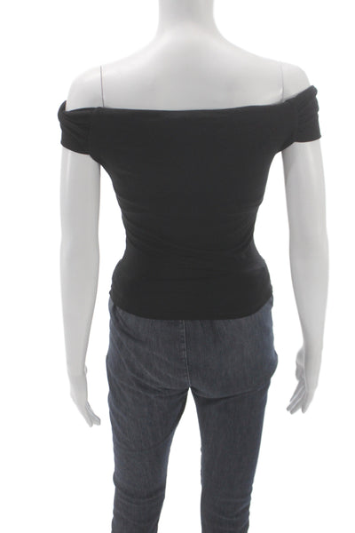 Reformation Women Basic Off Shoulder Black Blouse Sleeveless Size XS