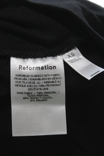 Reformation Women Basic Off Shoulder Black Blouse Sleeveless Size XS