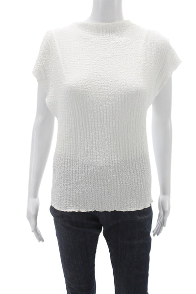 Zara Womens Basic White Short Sleeve Round Neck Blouse Size S