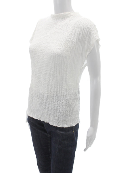 Zara Womens Basic White Short Sleeve Round Neck Blouse Size S