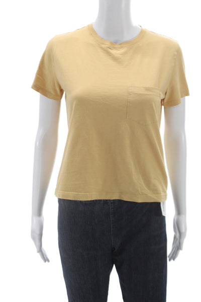 Everlane Women Basic Yellow Crew Neck Cotton Short Sleeve T-Shirt Size XS