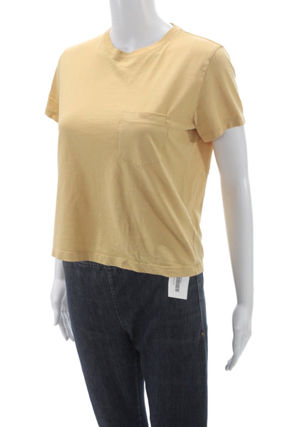 Everlane Women Basic Yellow Crew Neck Cotton Short Sleeve T-Shirt Size XS
