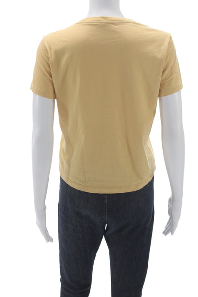 Everlane Women Basic Yellow Crew Neck Cotton Short Sleeve T-Shirt Size XS