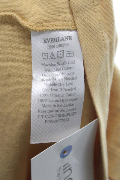 Everlane Women Basic Yellow Crew Neck Cotton Short Sleeve T-Shirt Size XS