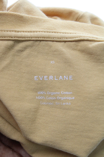 Everlane Women Basic Yellow Crew Neck Cotton Short Sleeve T-Shirt Size XS