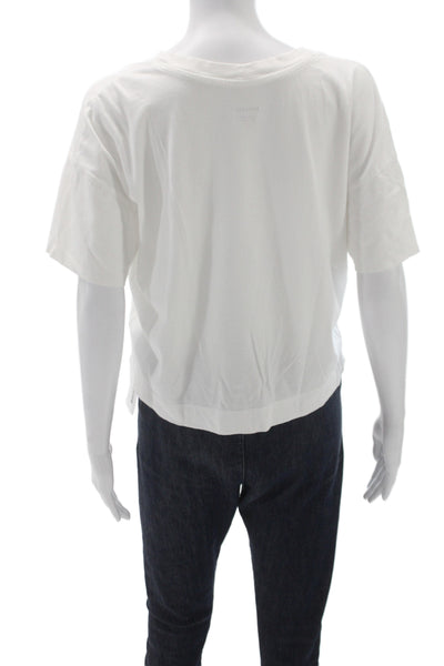 Everlane Women Basic V-Neck Organic Cotton White Short Sleeve T-Shirt Size S