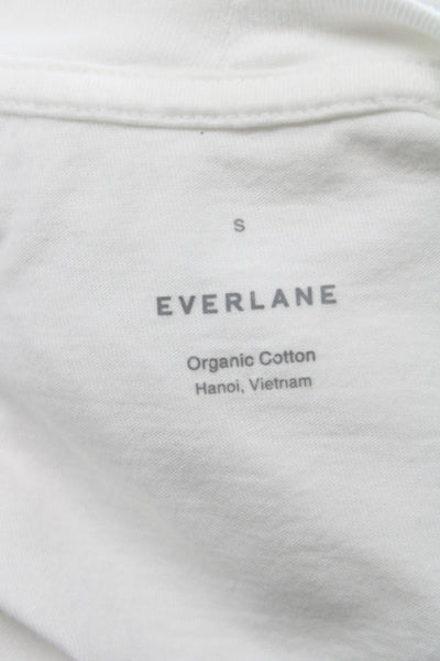 Everlane Women Basic V-Neck Organic Cotton White Short Sleeve T-Shirt Size S