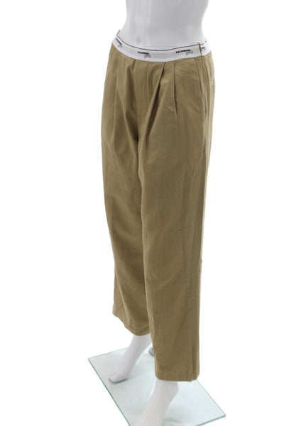 Homme Girls Womens Beige Cotton Chino Pants Zip Closure Size 2
