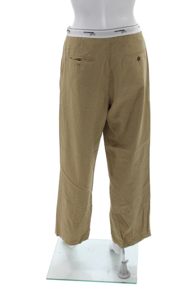 Homme Girls Womens Beige Cotton Chino Pants Zip Closure Size 2