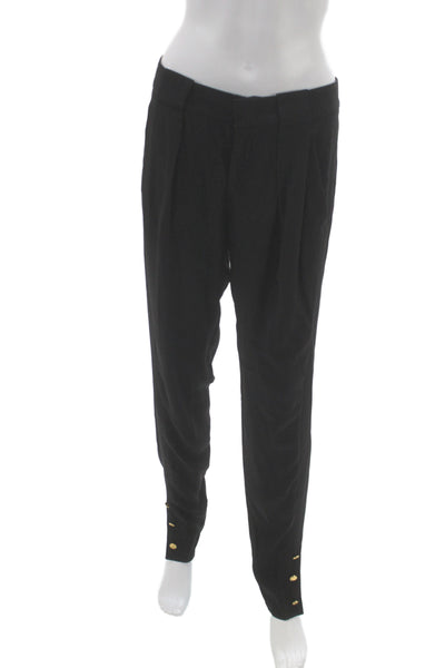Gucci Womens Dress Pants Black Viscose Rayon Button Inseam 29 Size 40