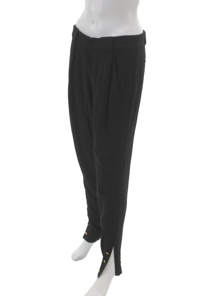 Gucci Womens Dress Pants Black Viscose Rayon Button Inseam 29 Size 40