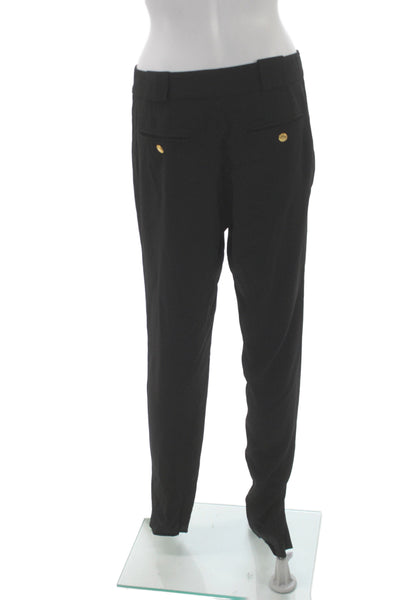 Gucci Womens Dress Pants Black Viscose Rayon Button Inseam 29 Size 40
