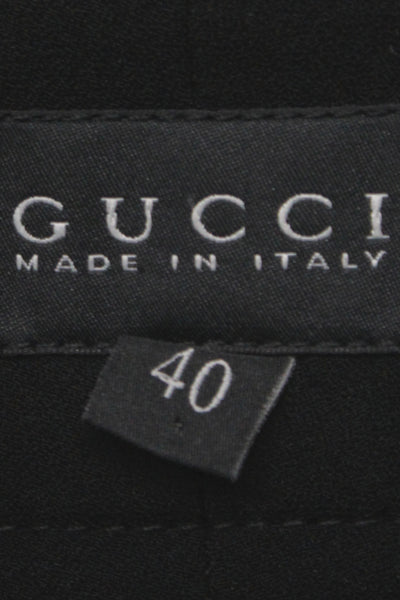 Gucci Womens Dress Pants Black Viscose Rayon Button Inseam 29 Size 40