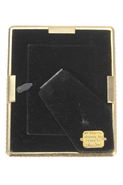 John Wind Gold Plated Milgrain Border Sparkly Rose Picture Frame 4.25"x5.25"