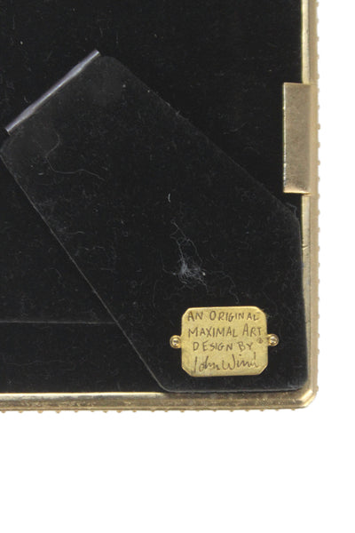 John Wind Gold Plated Milgrain Border Sparkly Rose Picture Frame 4.25"x5.25"