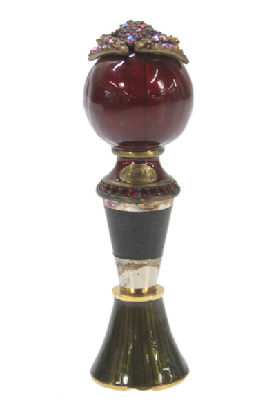 Jay Strongwater Unisex Adults Toad Decorated Wine Bottle Stopper Red