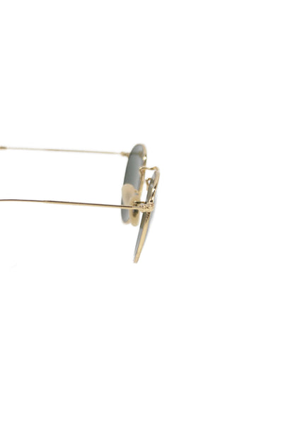 Ray Ban Womens RB 3447 Round Metal 001 47mm 21mm Black Gold Tone Sunglasses