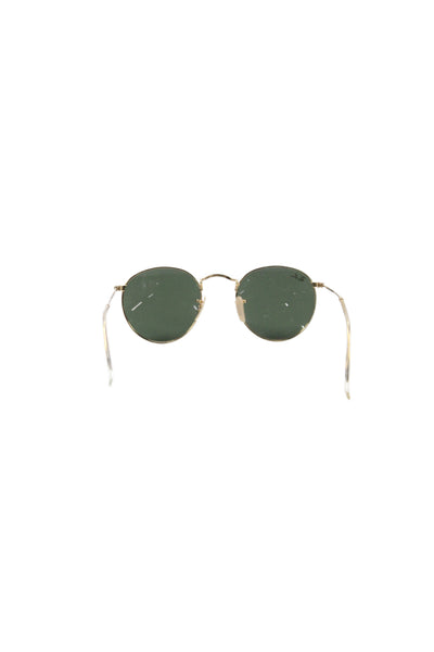 Ray Ban Womens RB 3447 Round Metal 001 47mm 21mm Black Gold Tone Sunglasses