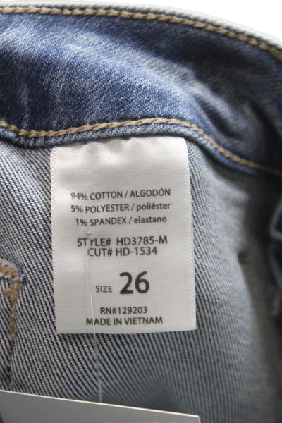Hidden Womens Cropped High Rise Blue Cotton Jeans Size 26