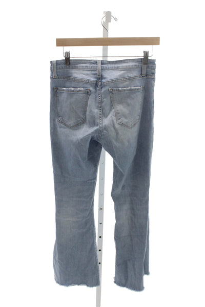 Flying Monkey Women Cropped Blue Cotton Mid Rise Jeans Size 28