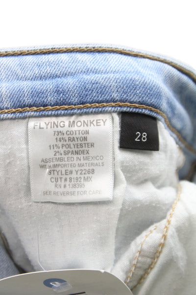 Flying Monkey Women Cropped Blue Cotton Mid Rise Jeans Size 28