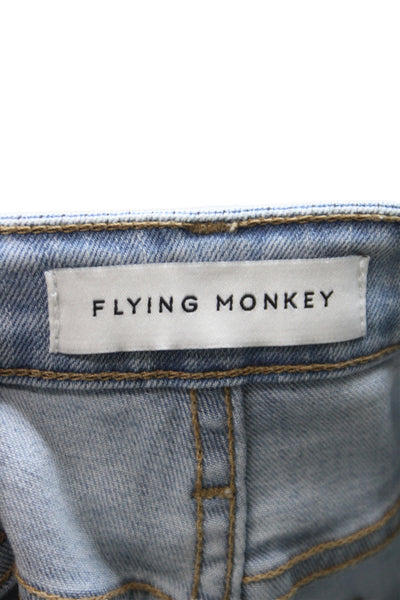 Flying Monkey Women Cropped Blue Cotton Mid Rise Jeans Size 28