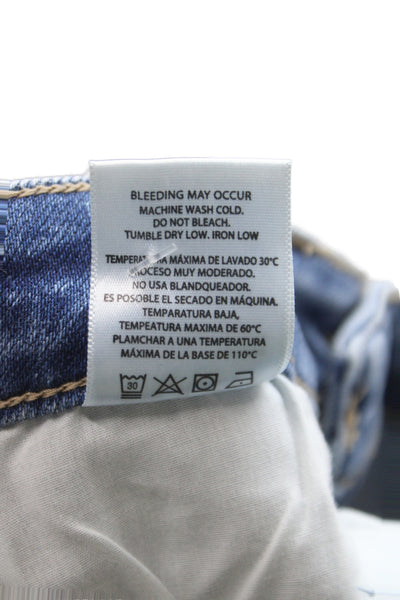 Hidden Womens Cropped Blue High Rise Cotton Jeans Button Closure Size 26