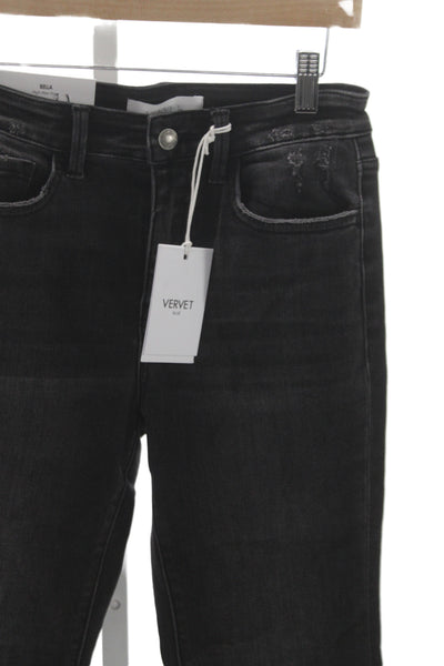 Vervet Womens Black Flared High Rise Jeans Inseam 25 Size 26