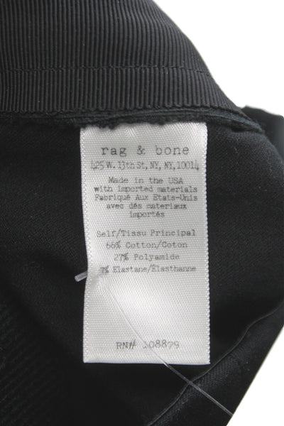 Rag & Bone Women Ankle Pants Black Zip Cotton Size 6