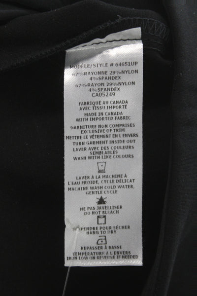 Up! Women Ankle Pants Black Rayon Blend Pull On Size 4