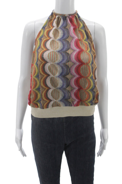 Ramy Brook Womens Multicolor Geometric Halter Camisole Sleeveless Size M