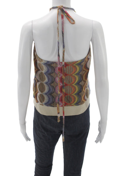Ramy Brook Womens Multicolor Geometric Halter Camisole Sleeveless Size M
