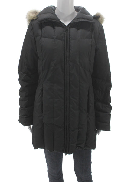 Nils Womens Black Down Puffer Jacket Zip Closure Winter Size 10