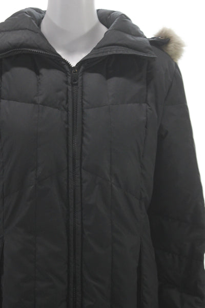 Nils Womens Black Down Puffer Jacket Zip Closure Winter Size 10