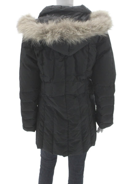 Nils Womens Black Down Puffer Jacket Zip Closure Winter Size 10
