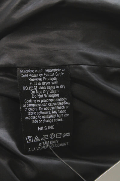 Nils Womens Black Down Puffer Jacket Zip Closure Winter Size 10