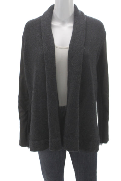 Vince Women Cardigan Gray V Neck 50% Wool Long Sleeve Size S