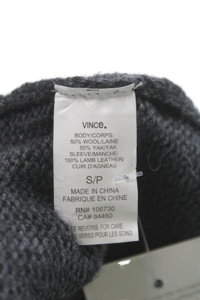 Vince Women Cardigan Gray V Neck 50% Wool Long Sleeve Size S