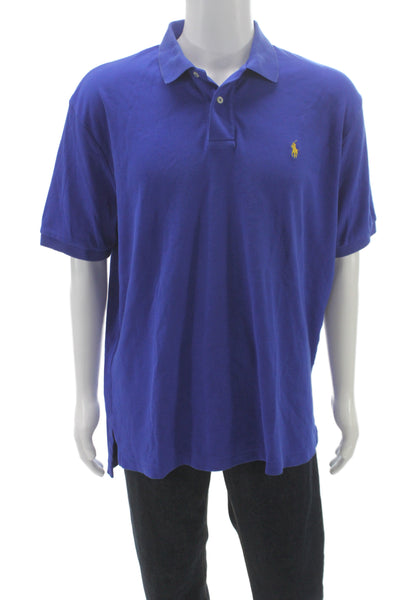 Polo Ralph Lauren Mens Cotton Collared Short Sleeve Polo Shirt Blue Size XL
