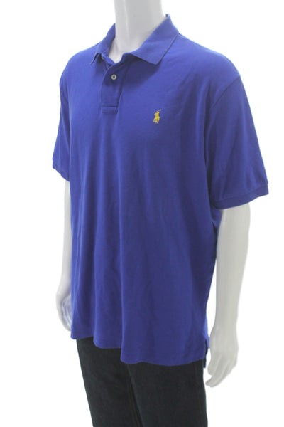 Polo Ralph Lauren Mens Cotton Collared Short Sleeve Polo Shirt Blue Size XL