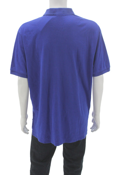 Polo Ralph Lauren Mens Cotton Collared Short Sleeve Polo Shirt Blue Size XL