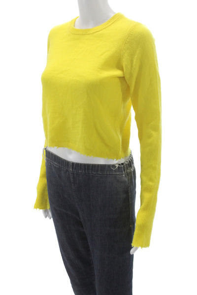 Intermix Womens Pullover Sweater Cashmere Crewneck Yellow Long Sleeve Size S