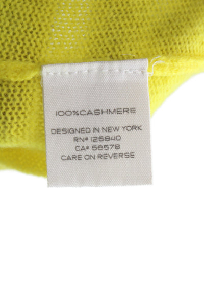 Intermix Womens Pullover Sweater Cashmere Crewneck Yellow Long Sleeve Size S