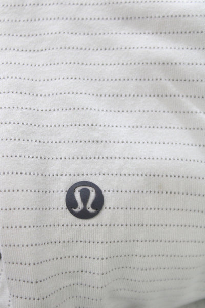 Lululemon Mens Gray Striped Basic T-Shirt Crew Neck Short Sleeve Size L