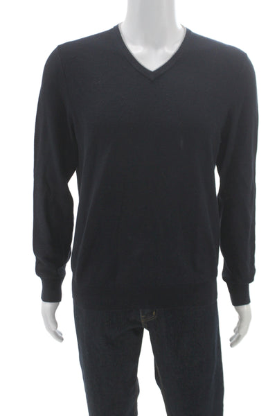 The Men's Store at Bloomingdale's Mens Pullover V-Neck Black Sweater Size M