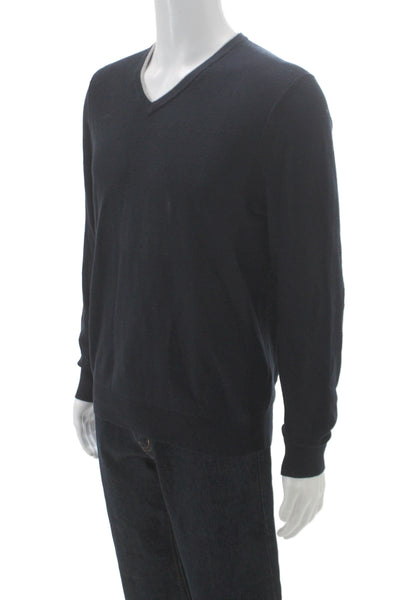 The Men's Store at Bloomingdale's Mens Pullover V-Neck Black Sweater Size M