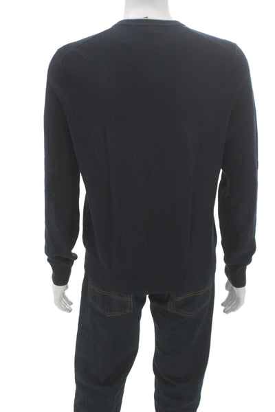 The Men's Store at Bloomingdale's Mens Pullover V-Neck Black Sweater Size M