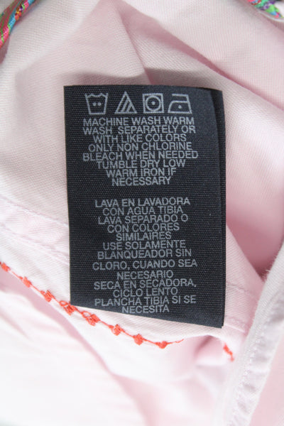 Robert Graham Mens Button Down Cotton Collared Long Sleeve Pink Designer Size M