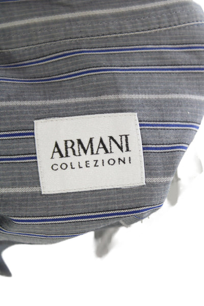 Armani Collezioni Men's Long Sleeves Casual Button Down Striped Shirt Size L