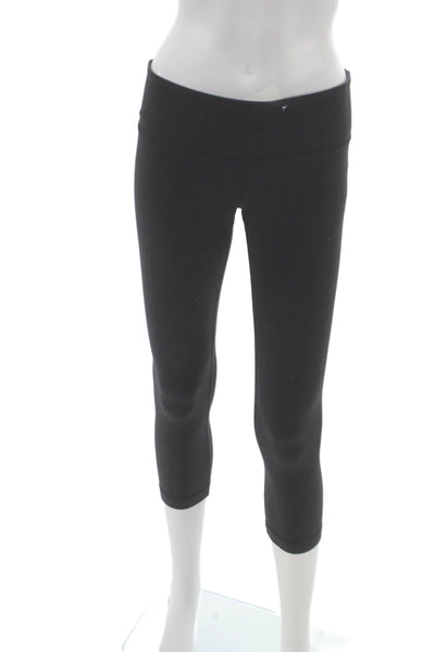 Lululemon Womens Black Capri Leggings Pull On Solid Athleisure Size 6